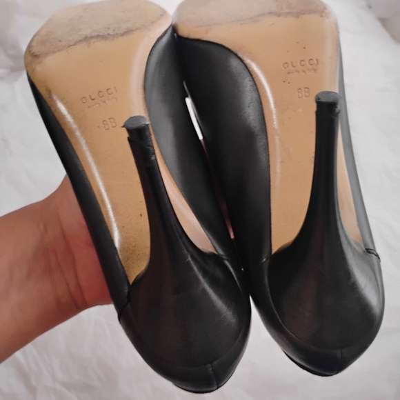 Gucci High Heel Loafers - Size 8b - Black - Leather - Picture 7 of 16